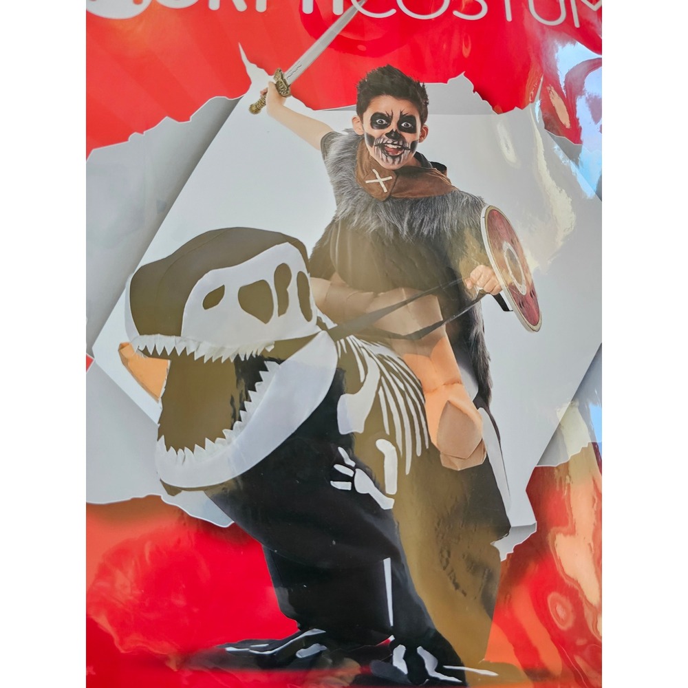 MorphCostumes Skeleton T Rex Ride‎ On Inflatable Child Costume Fan Battery Pack